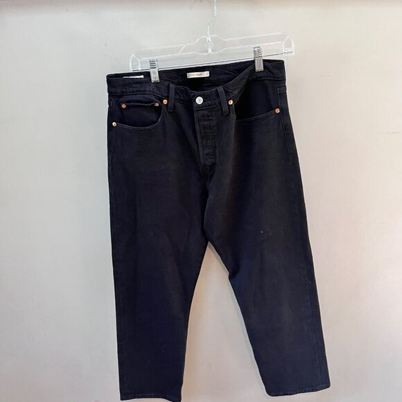 Levis Premium Wedgie Straight Jeans Black Denim- 31 - Picture 1 of 6